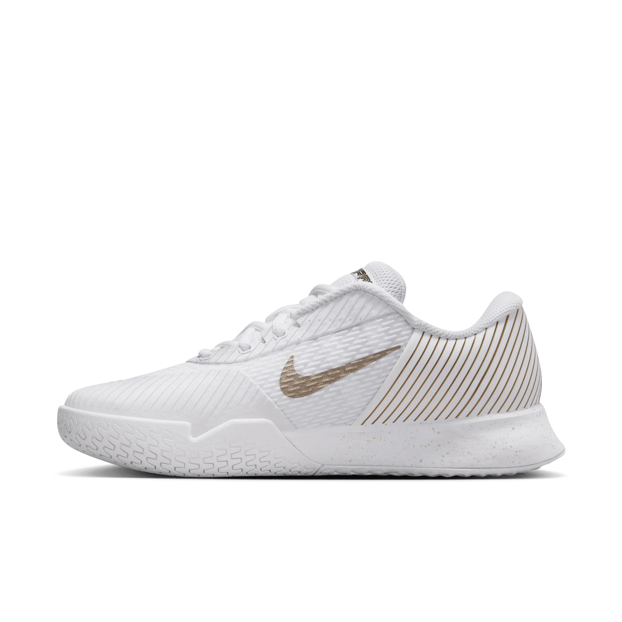 Nike Women's Air Zoom Vapor Pro 2 WMB Shoes in White/Mtlc Gold Grain-Grand Purple