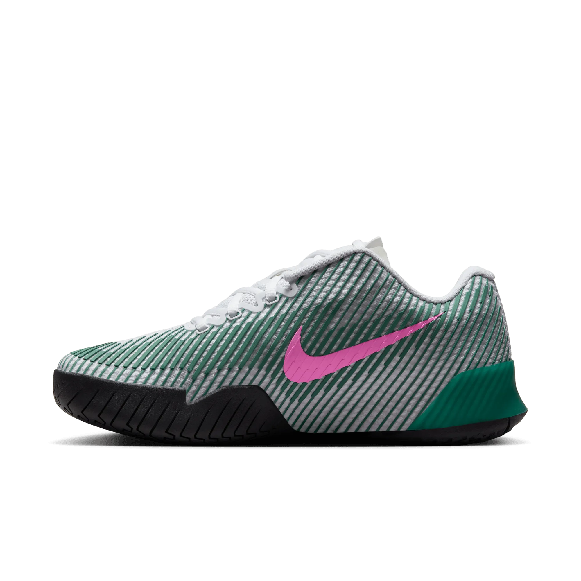 Nike Women's Court Air Zoom Vapor 11 Shoes in WHITE/PLAYFUL PINK-BICOASTAL-BLACK