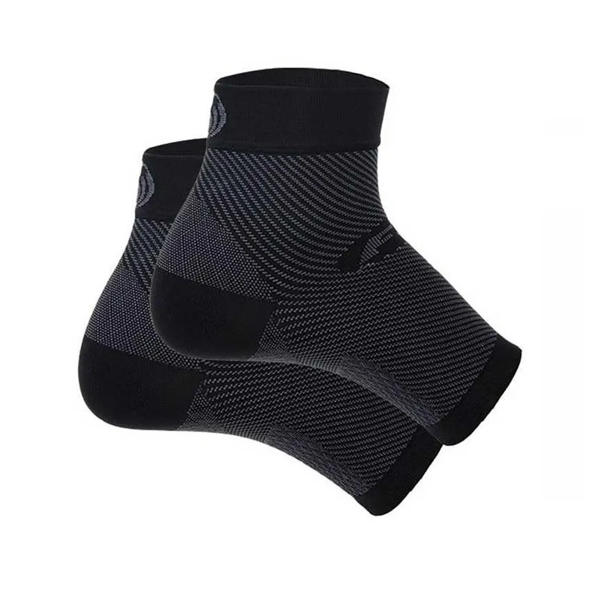 OS1st FS6 Plantar Fasciitis Black Compression Foot Sleeves (Pair)
