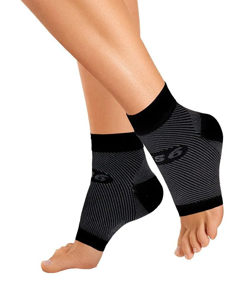 OS1st FS6 Plantar Fasciitis Black Compression Foot Sleeves (Pair)