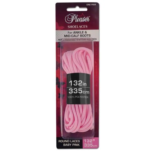 Pleaser Knee High Boot Shoe Laces - Baby Pink