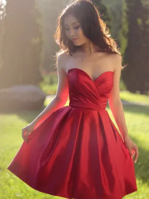 Princess Sweetheart Short Red Prom/Bridesmaid/ Homecoming Dress
