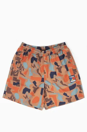 PUMA X BUTTER GOODS AOP SHORTS MINERAL BLUE