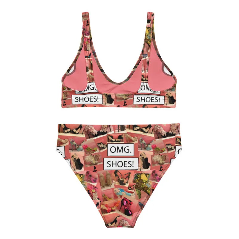 Recycled high-waisted bikini 'OMG. Shoes!'