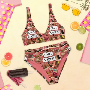 Recycled high-waisted bikini 'OMG. Shoes!'
