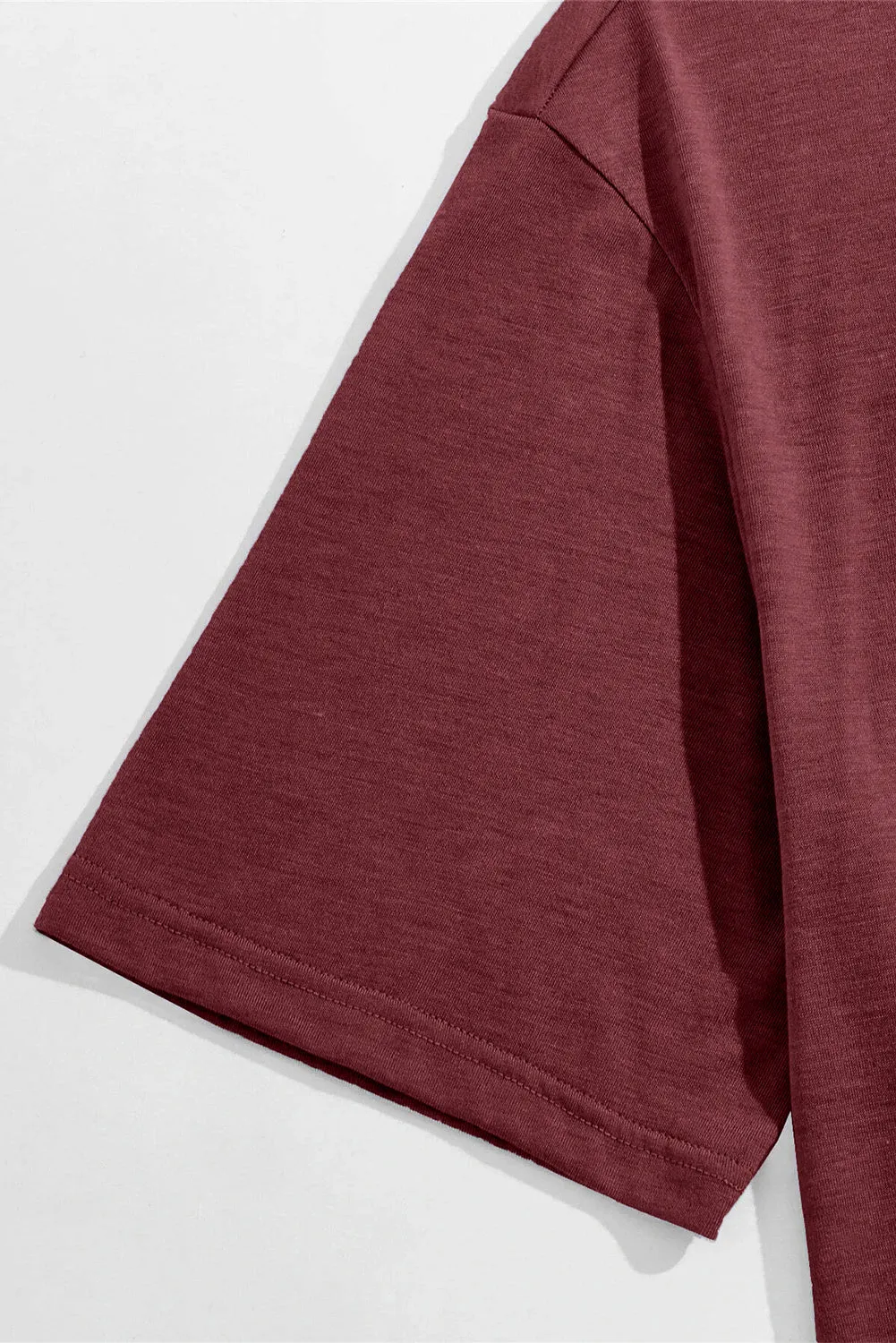Red Solid Basic Crewneck Short Sleeve Men's T-shirt