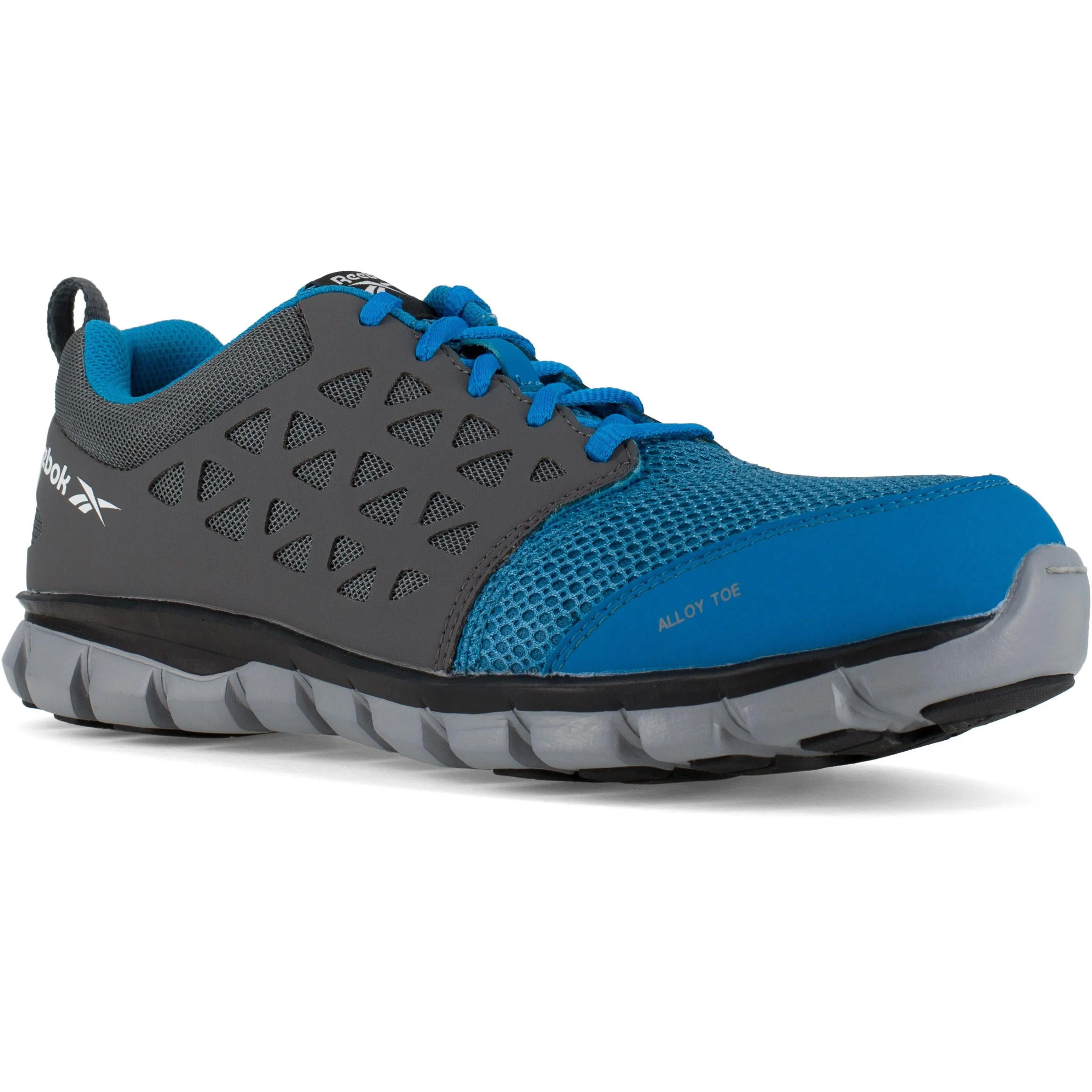 Reebok Men's Sublite Cushion Alloy Toe Athletic Work Shoe- Blue- RB4040