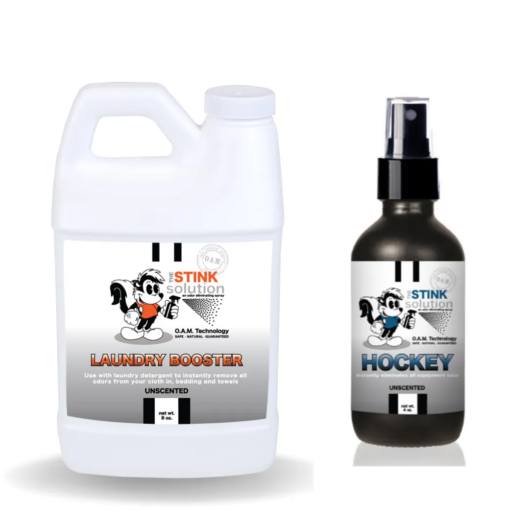 Sample Bundle - 1 Unscented Mini Laundry Booster   1 Hockey Odor Eliminator 4 oz