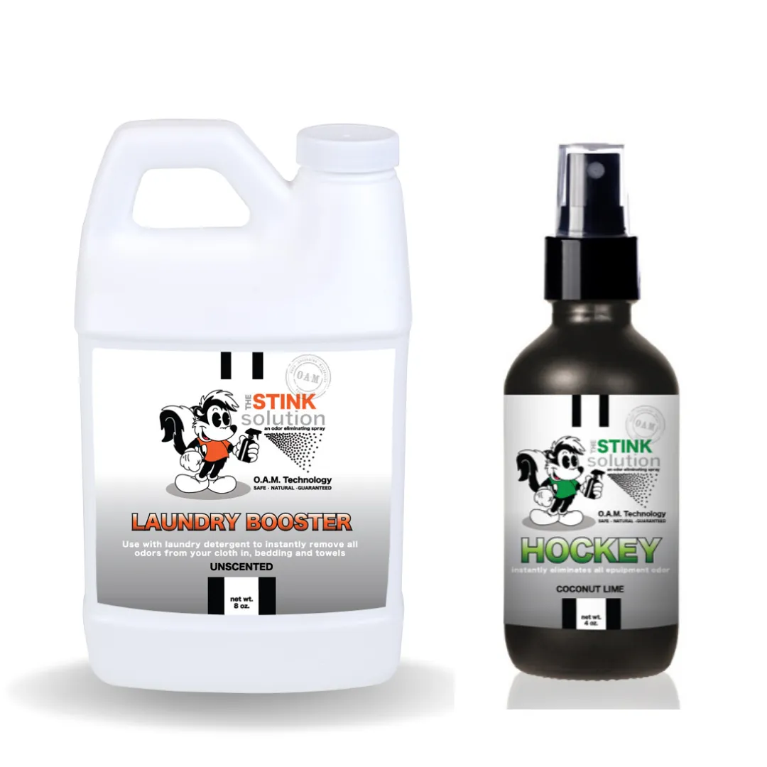 Sample Bundle - 1 Unscented Mini Laundry Booster   1 Hockey Odor Eliminator 4 oz