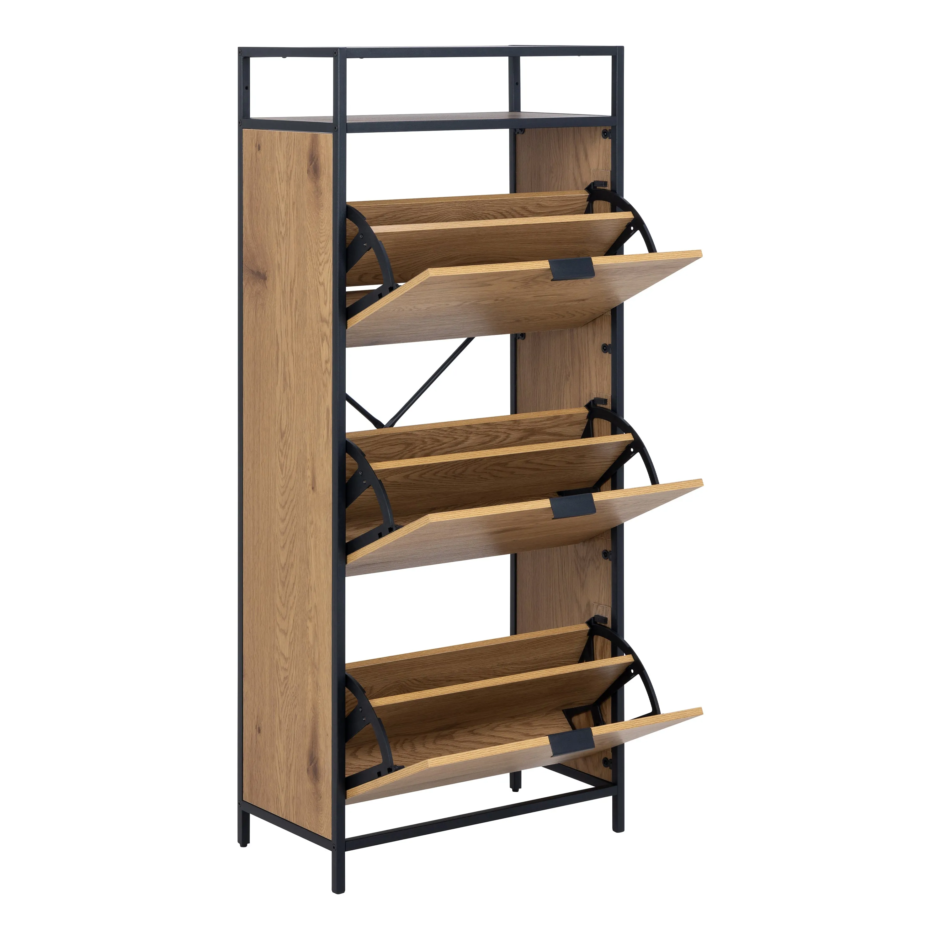SEAFORD Oak Shoe Storage Cabinet