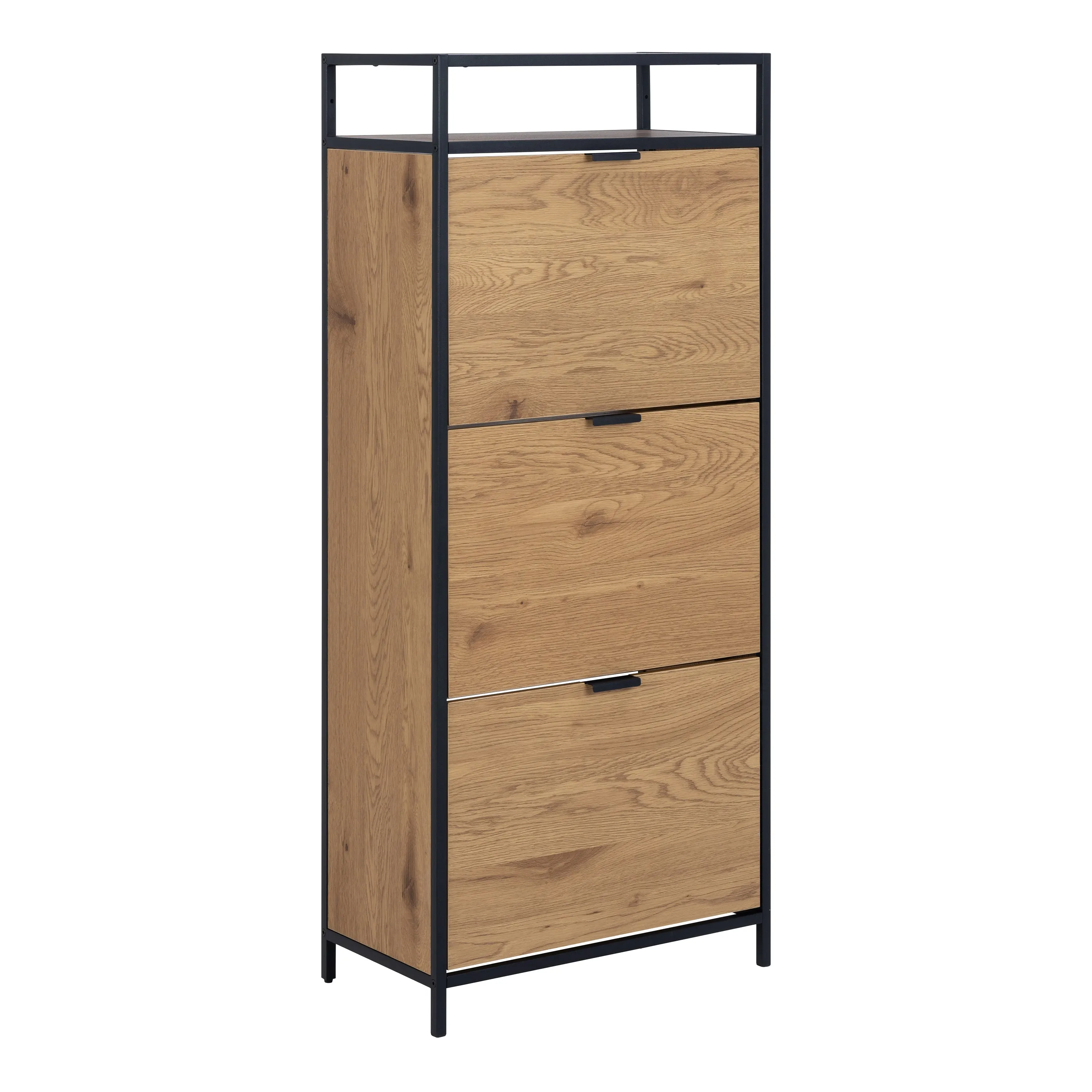 SEAFORD Oak Shoe Storage Cabinet