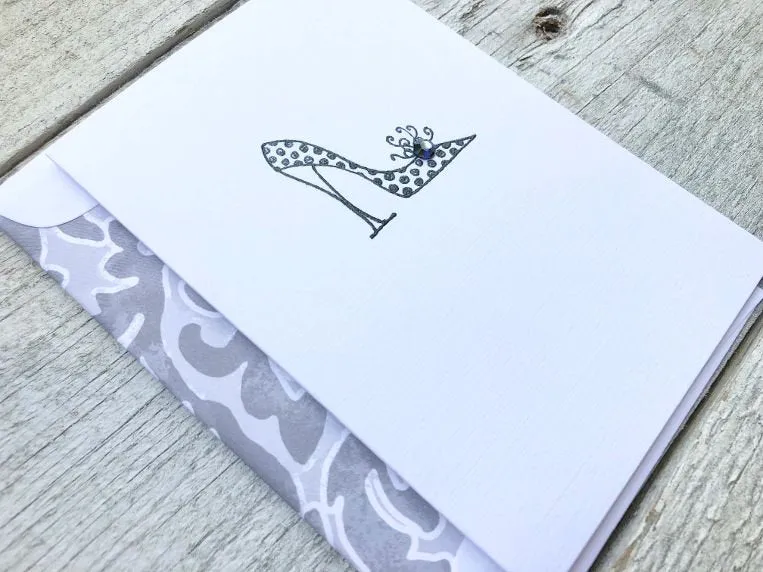 Shoe Cards - Shoe Note Cards - Shoe Stationery - High Heel Cards - High Heel Note Card - High Heel Stationery -  Thank you Notes -Blank Card