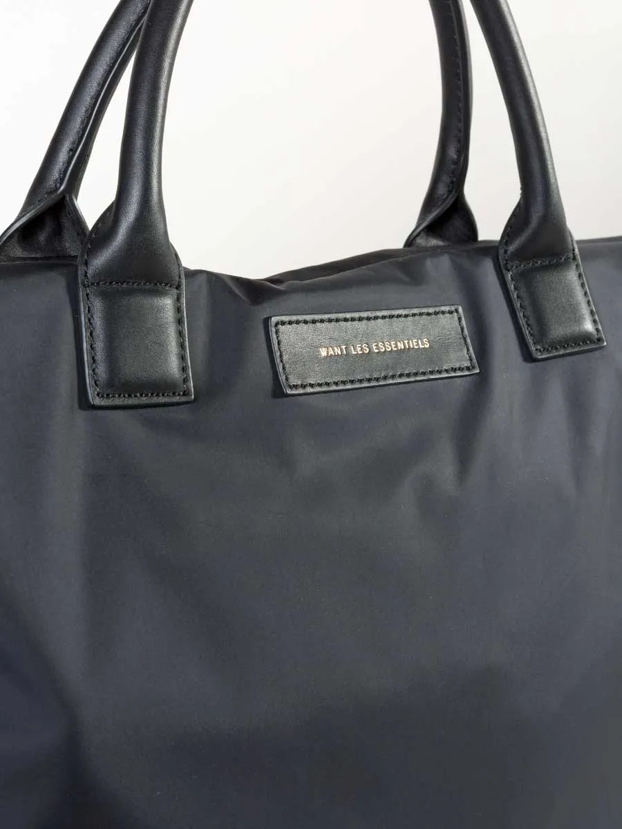 shopper tote - black nylon