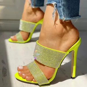Solid Studded Thin Heels