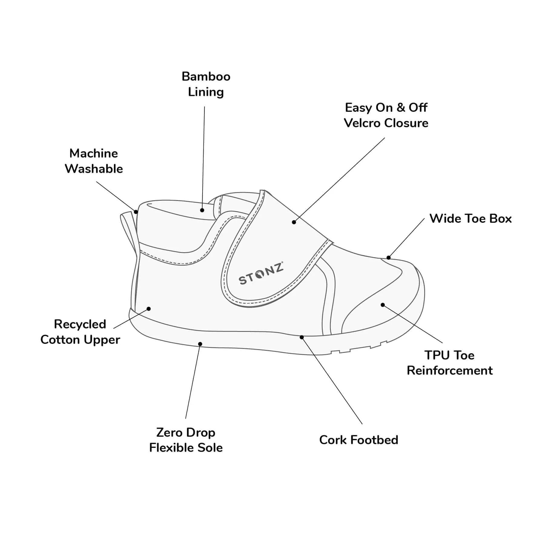 Stonz Cruiser Natural Toddler Shoe - Steel