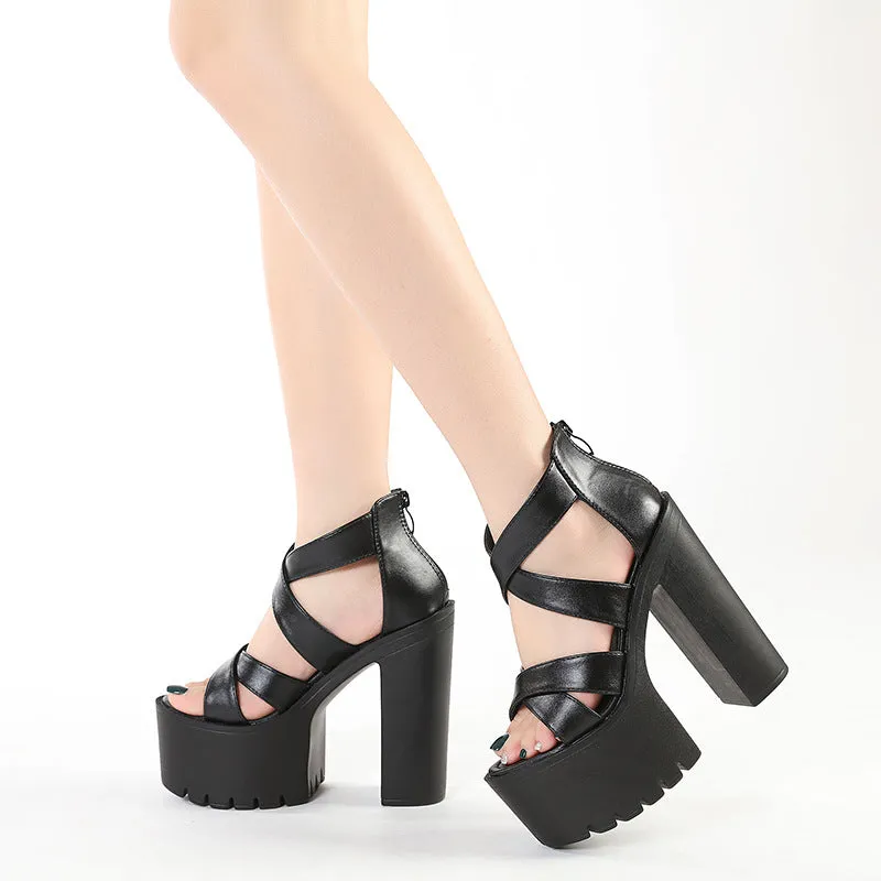Summer High-heeled Strap Shoes