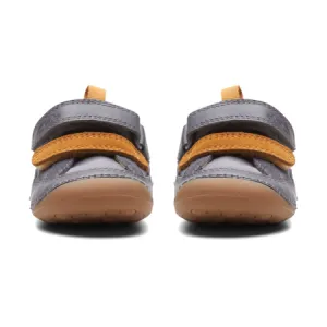 UK 5 Grey and Orange Tiny Fawn Velcro Sneaker