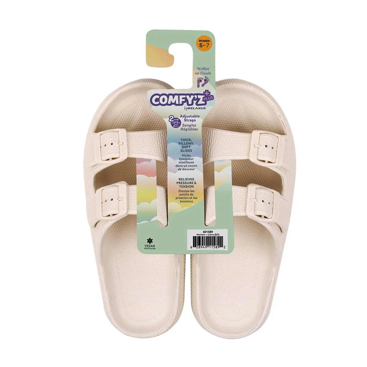 Wholesale Women's Vegan Comfy'z Plus Slides Package Deal (64 Pairs)