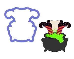 Witch in Cauldron Cookie Cutter